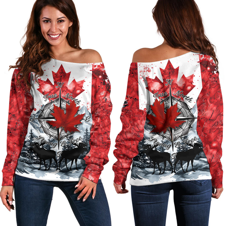 Canada Off Shoulder Sweatshirt Canada True North Heritage