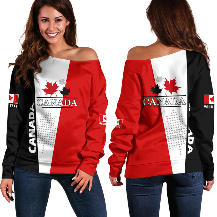 Canada Off Shoulder Sweatshirt Proud To Be Canadian