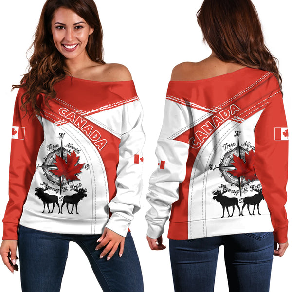 Canada Off Shoulder Sweatshirt Canada Northern Glory