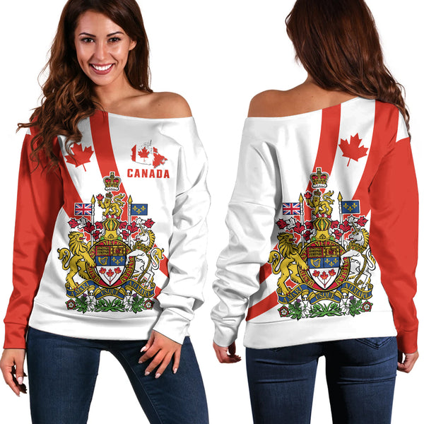 Canada Off Shoulder Sweatshirt Great North Symbol