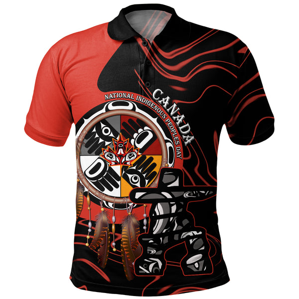 Canada Polo Shirt Indigenous Peoples Day With Dreamcatche