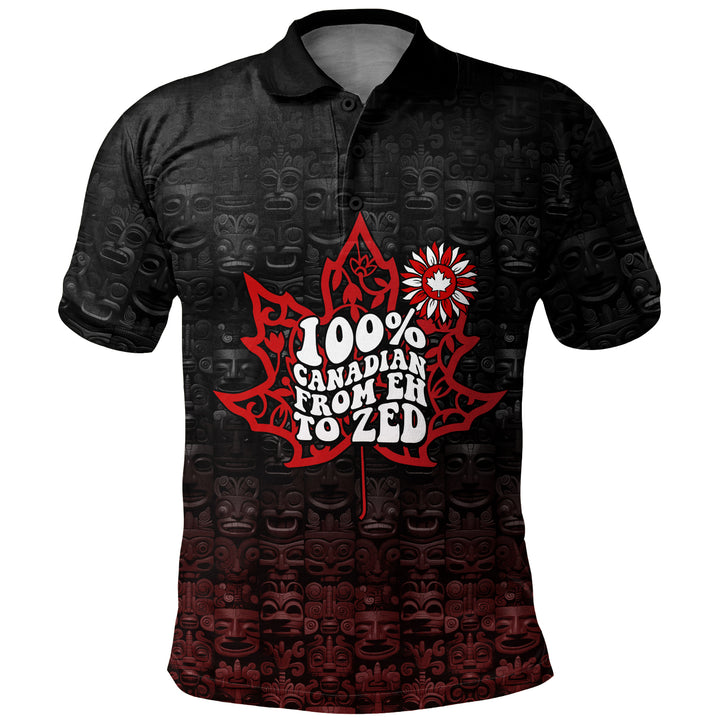Canada Polo Shirt Totem Shadows Canada’s Spirit