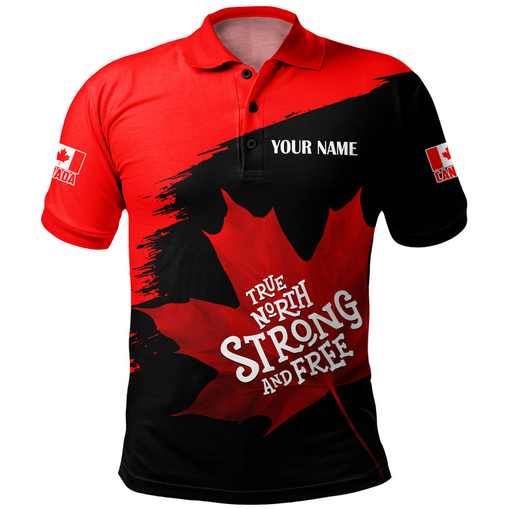 Canada Polo Shirt Custom Maple Power Blackout
