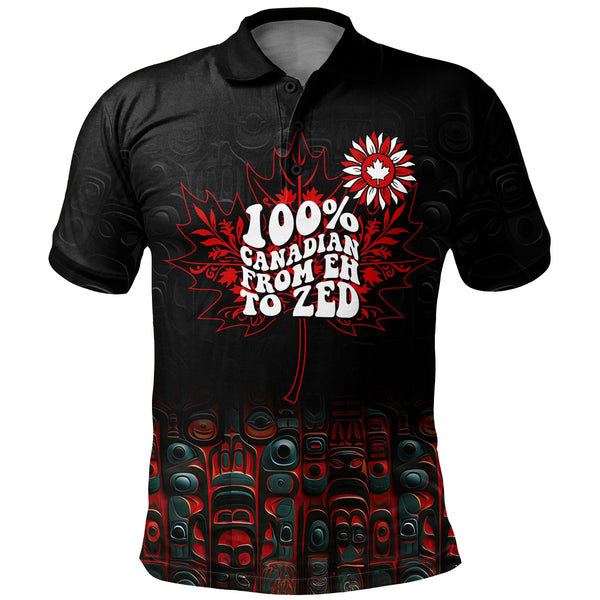 Canada Polo Shirt Canadian From Eh To The Zed Haida Pattern