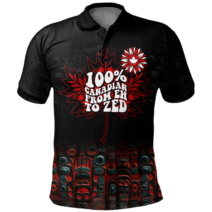 Canada Polo Shirt Canadian From Eh To The Zed Haida Pattern