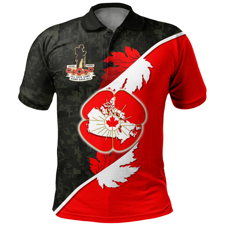 Canada Polo Shirt Never Forgotten Remembrance Day Edition