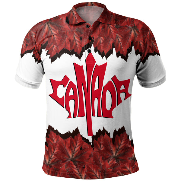Canada Polo Shirt Red Leaf Dominion
