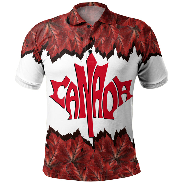 Canada Polo Shirt Red Leaf Dominion