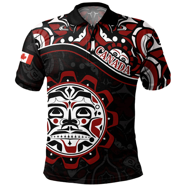Canada Polo Shirt Haida Sun Spirit
