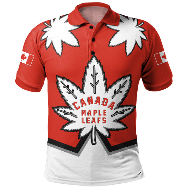 Canada Polo Shirt Red Maple Leafs Spirit