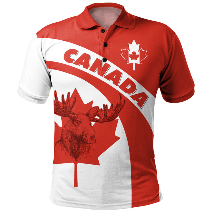 Canada Polo Shirt Red And White Canadian Spirit