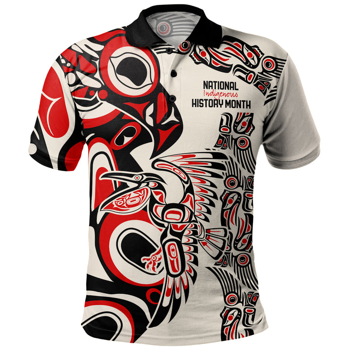 Canada Polo Shirt Haida Sacred Wings History Month Edition