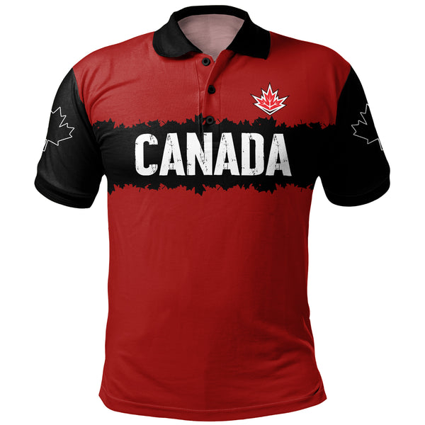 Canada Polo Shirt Red & Black True North