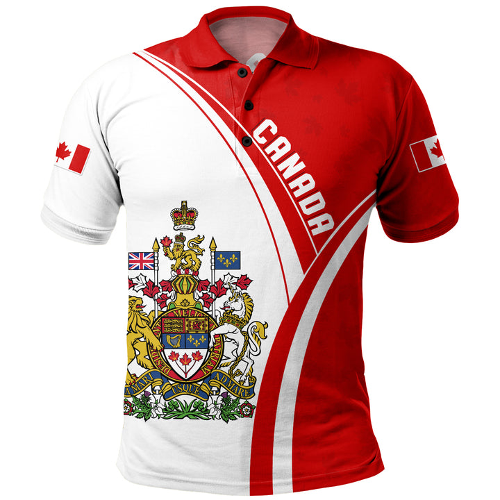 Canada Polo Shirt Canada Red Maple Leafs Pattern Spirit
