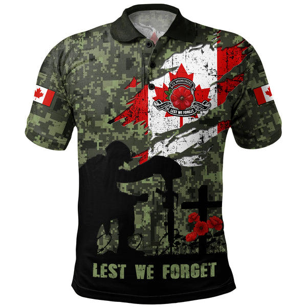 Canada Polo Shirt Remembrance Day Fallen Soldiers Memorial