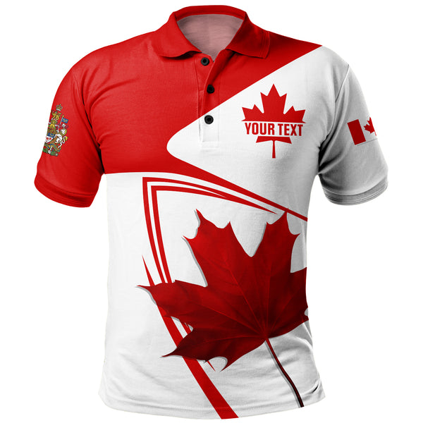 Canada Polo Shirt Custom Canada Maple Leaf Red And White