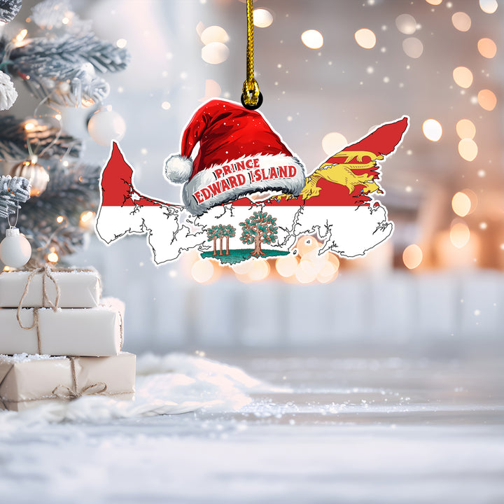 Prince Edward Island Wood Acrylic Ornament Canadian Province Flag Christmas Collection