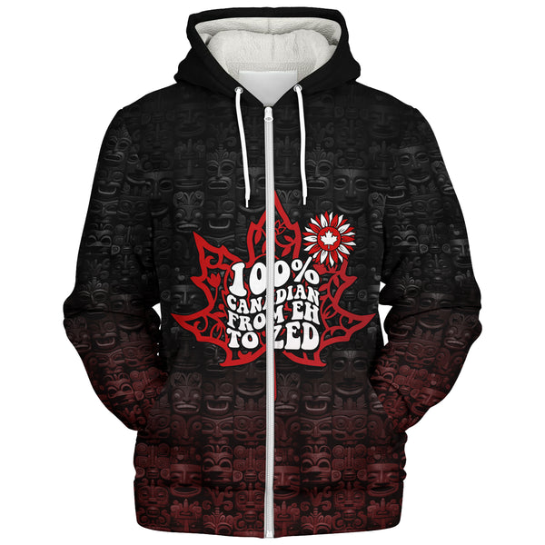 Canada Sherpa Hoodie Totem Shadows Canada’s Spirit
