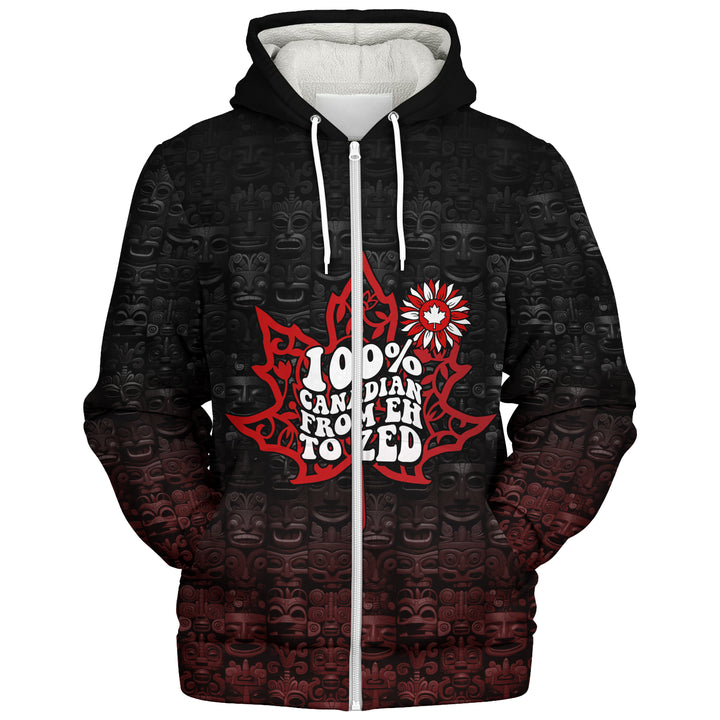 Canada Sherpa Hoodie Totem Shadows Canada’s Spirit