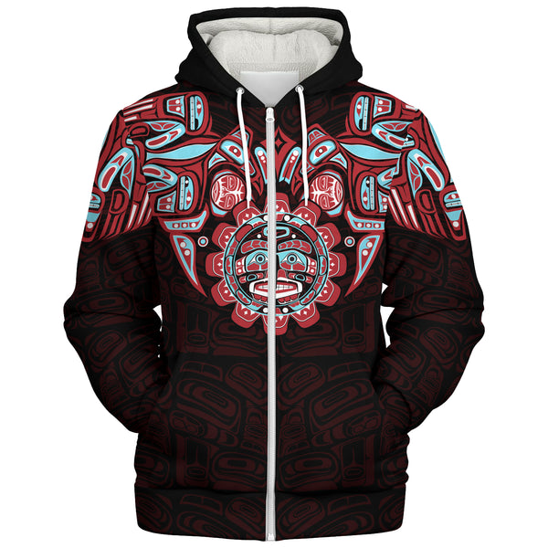 Canada Sherpa Hoodie Haida Spirit Of The Sun