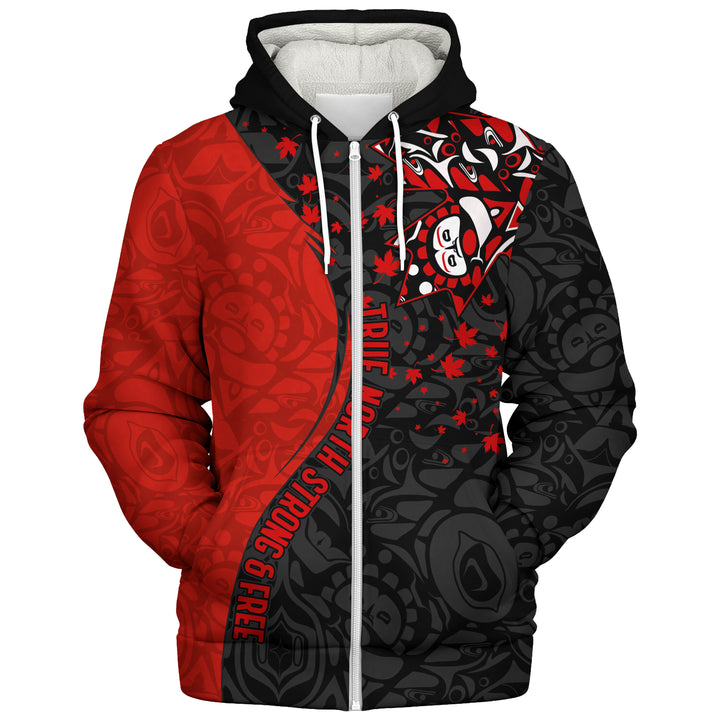 Canada Sherpa Hoodie Haida Flame Canada Proud