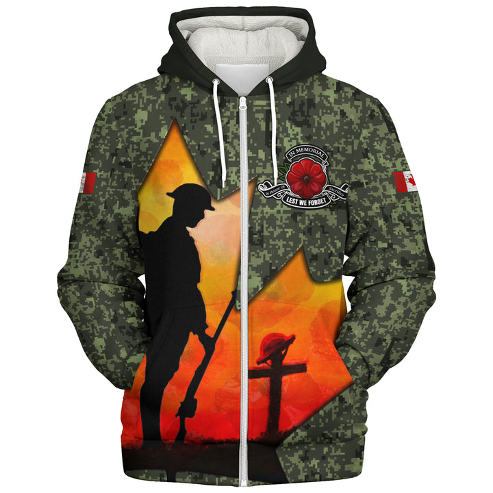 Canada Sherpa Hoodie Remembrance Day Honoring The Brave