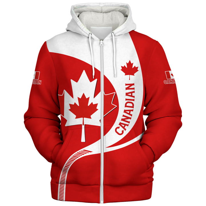 Canada Sherpa Hoodie Proud Canadian Maple