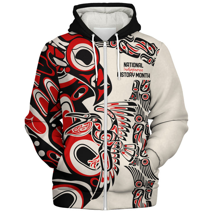 Canada Sherpa Hoodie Haida Sacred Wings History Month Edition