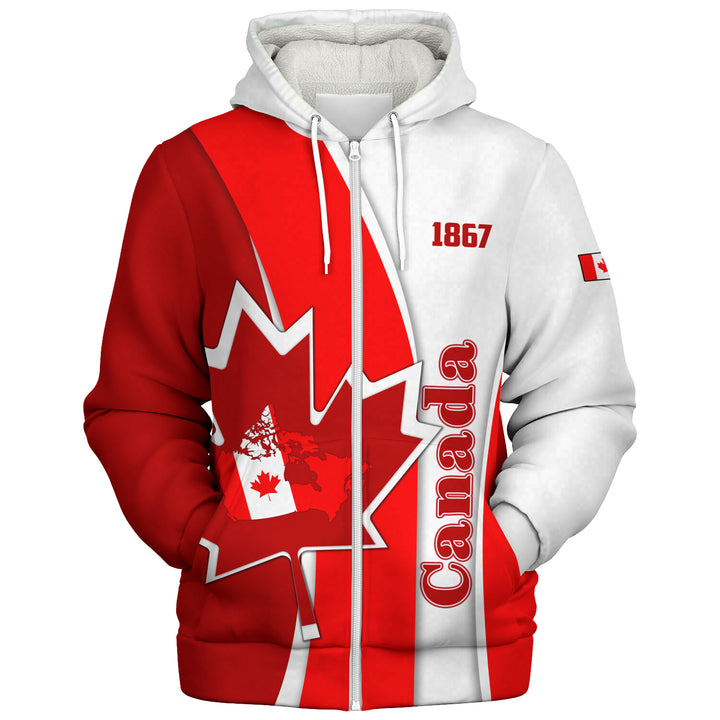 Canada Sherpa Hoodie Founding Year Spirit