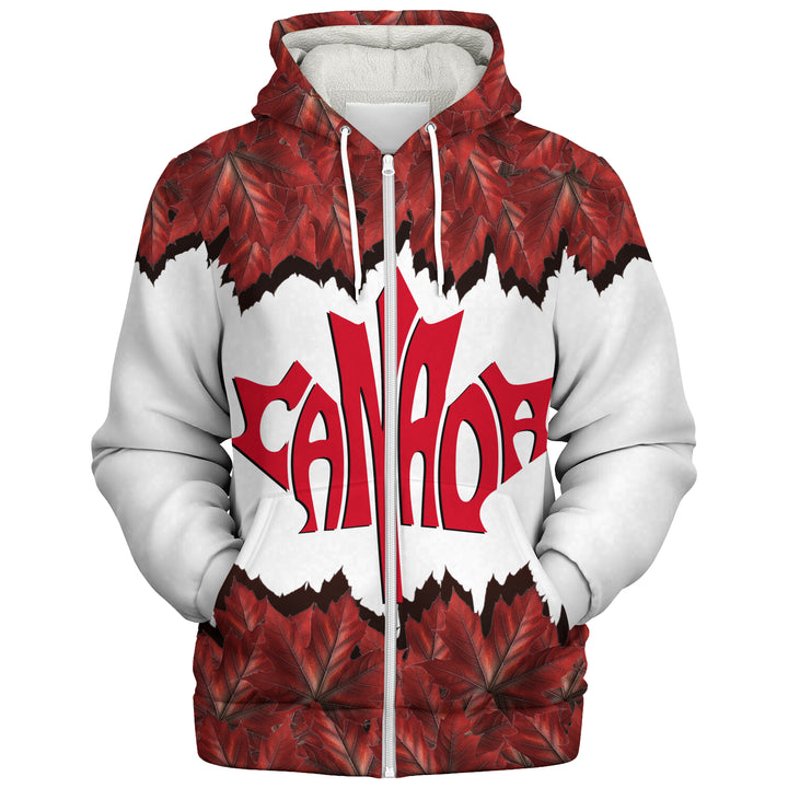 Canada Sherpa Hoodie Red Leaf Dominion