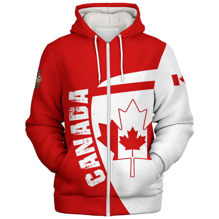 Canada Sherpa Hoodie Canada Maple Leafs Half Concept