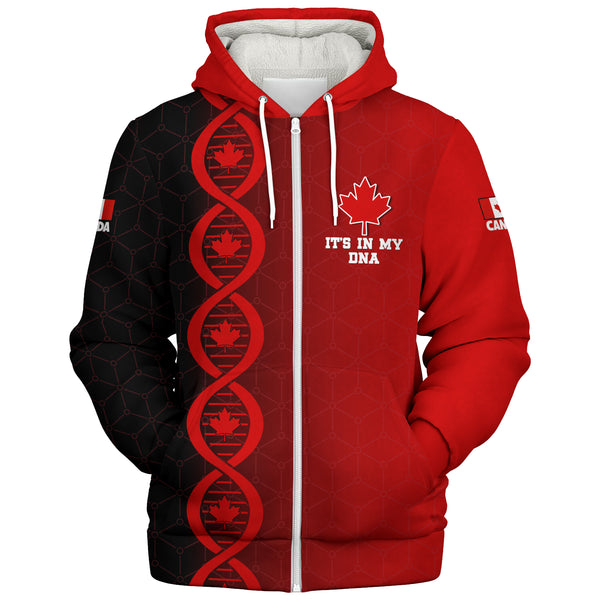 Canada Sherpa Hoodie DNA Of A True Canadian