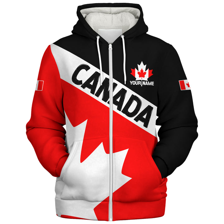 Canada Sherpa Hoodie Maple Power Stripes