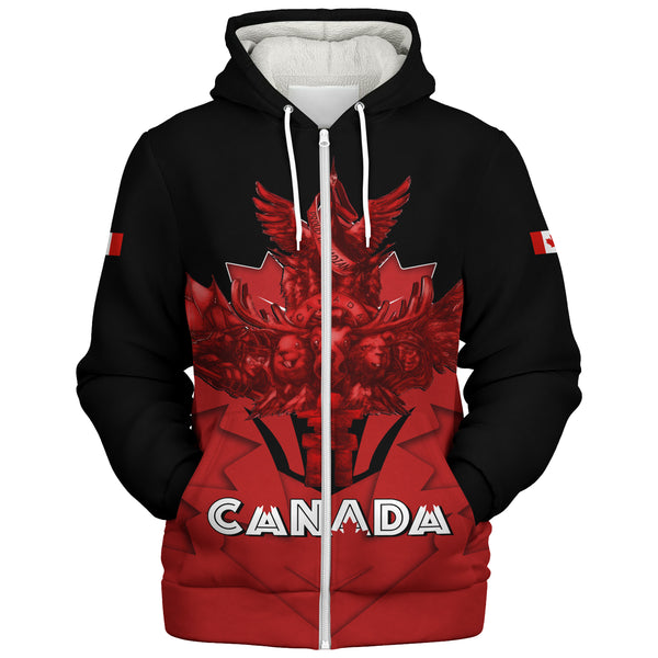 Canada Sherpa Hoodie Red Sovereign Northern Emblem