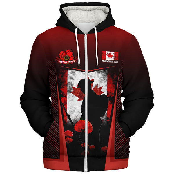 Canada Sherpa Hoodie Remembrance Day Heroes Of The Maple Leaf
