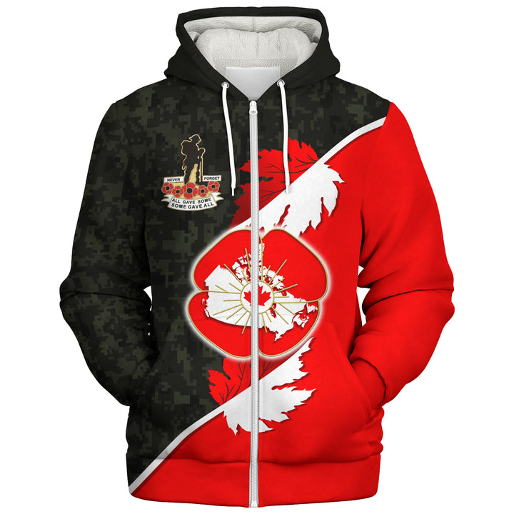 Canada Sherpa Hoodie Never Forgotten Remembrance Day Edition