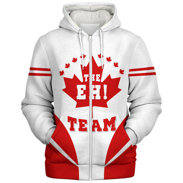 Canada Sherpa Hoodie Custom Canada The Eh Team Maple Leaf
