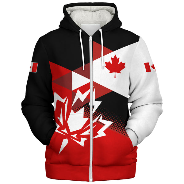 Canada Sherpa Hoodie Canada Maple Streetwear Graphic Style