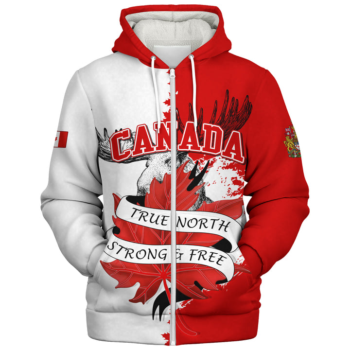 Canada Sherpa Hoodie Canada Wild Maple Strength