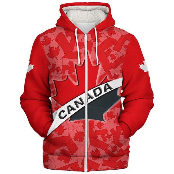 Canada Sherpa Hoodie Born Canadian Built Proud
