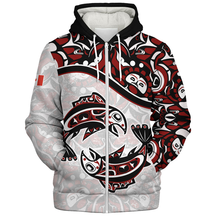 Canada Sherpa Hoodie Haida Ocean Strength