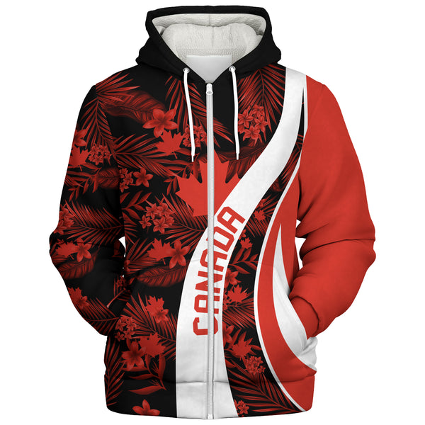 Canada Sherpa Hoodie Canada Vintage Tropical Summer Style