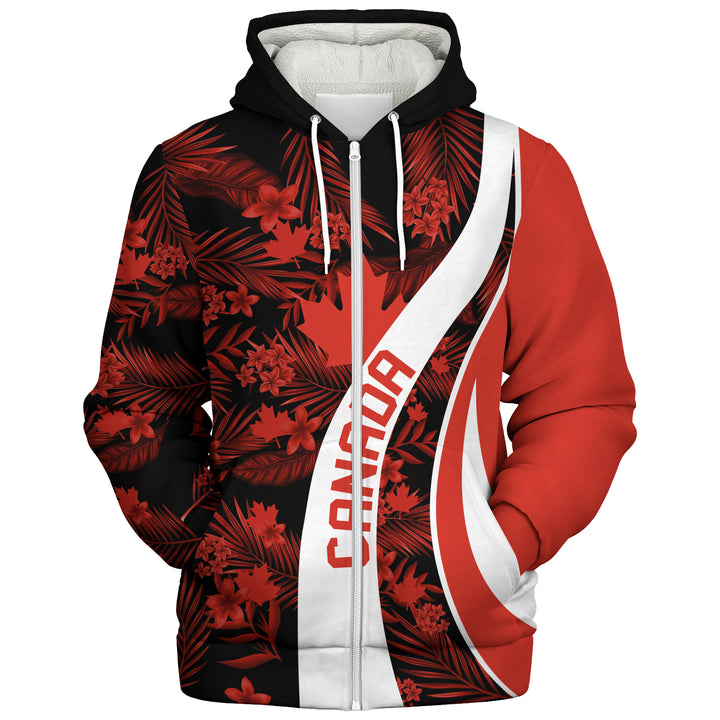 Canada Sherpa Hoodie Canada Vintage Tropical Summer Style