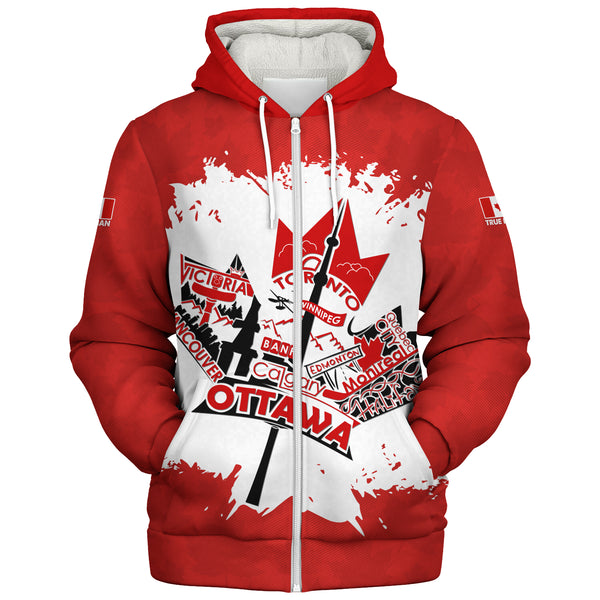 Canada Sherpa Hoodie Canada Day Maple Pride