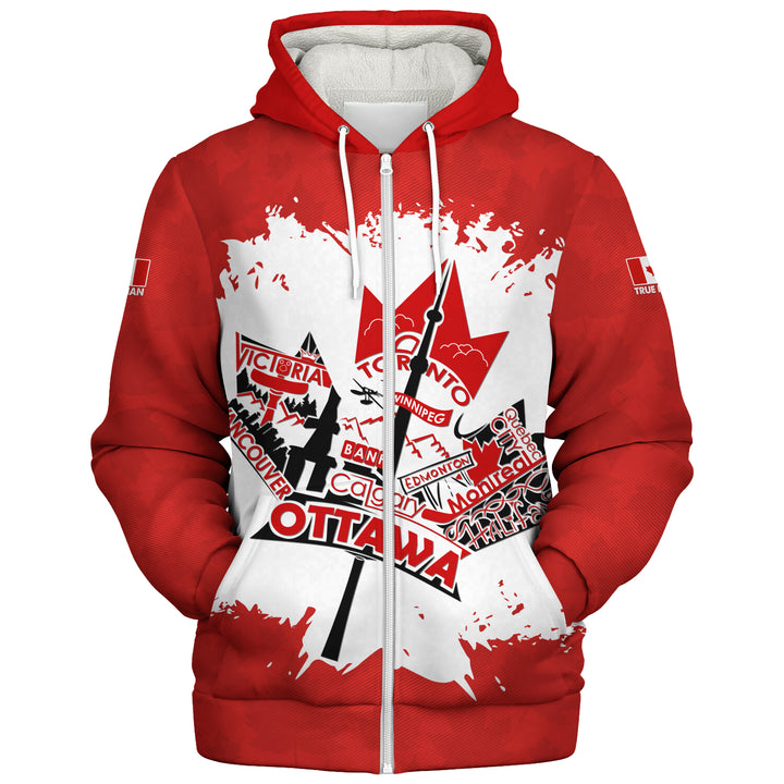 Canada Sherpa Hoodie Canada Day Maple Pride