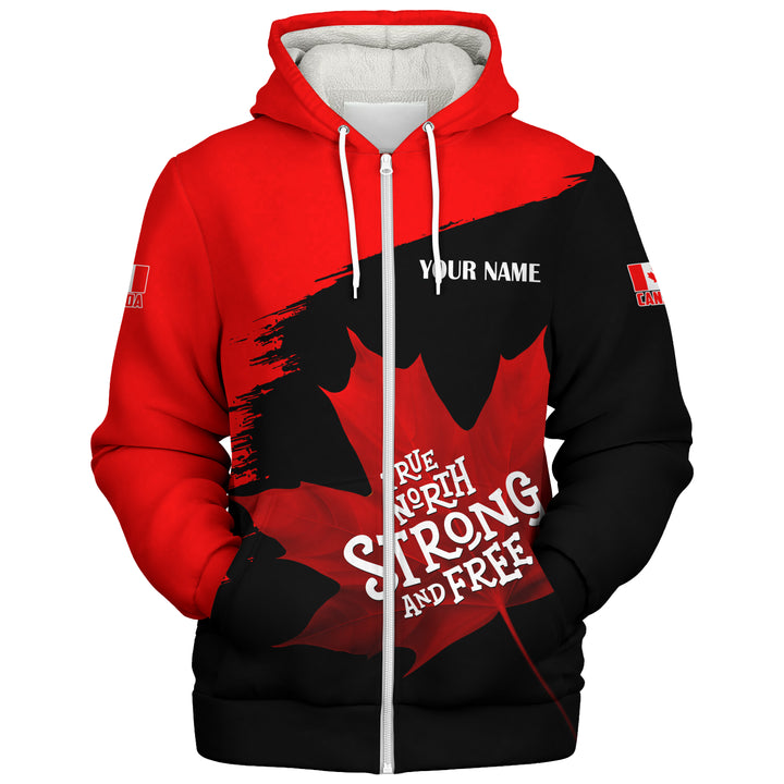 Canada Sherpa Hoodie Custom Maple Power Blackout