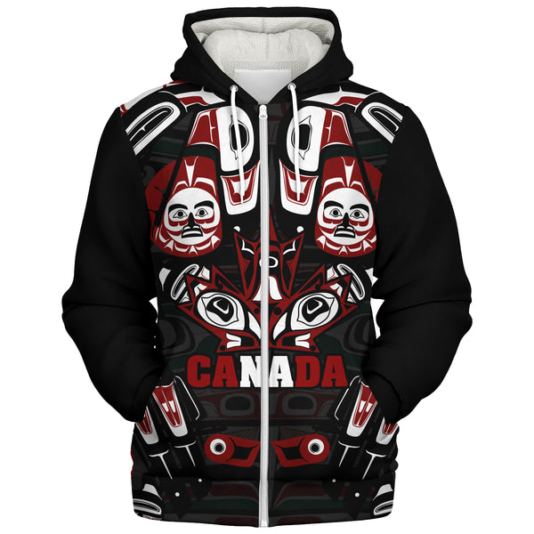Canada Sherpa Hoodie Haida Heritage Maple