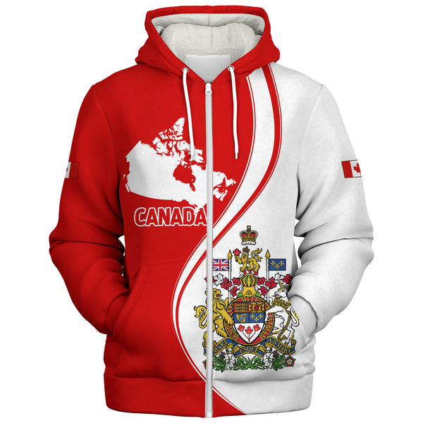 Canada Sherpa Hoodie Heritage Of the Maple Land