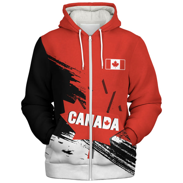 Canada Sherpa Hoodie Canada Maple Crest Honor