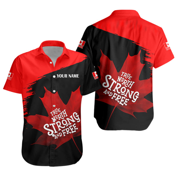 Canada Short Sleeve Shirt Custom Maple Power Blackout